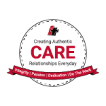 Circle graphic depicting IT Outlet's CARE philosophy of creating authentic relationships everyday